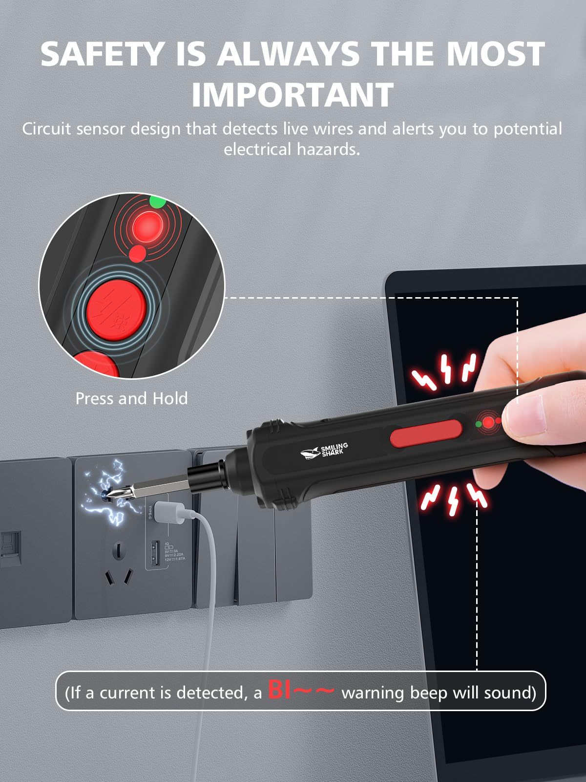 Chave de fenda elétrica multifuncional e potente