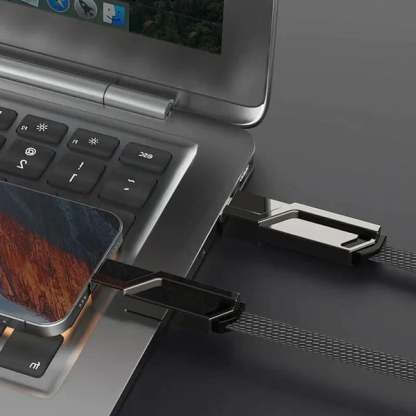 4-u-1 ravno pleteni protiv-zapetljajni punjački kabel s Velcro trakom