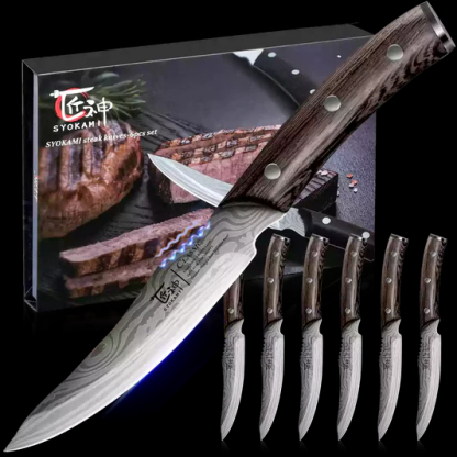 Sada 6 steakových nožov SYOKAMI s organizérom do zásuvky