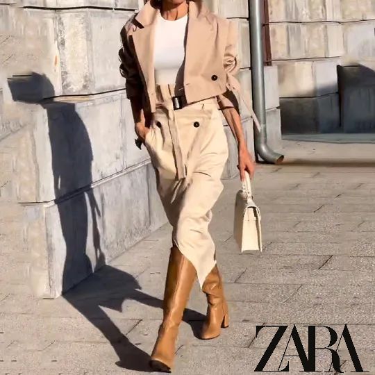 😍【ZARA】2024 cel mai recent model👚Set din două piese, la modă, fustă