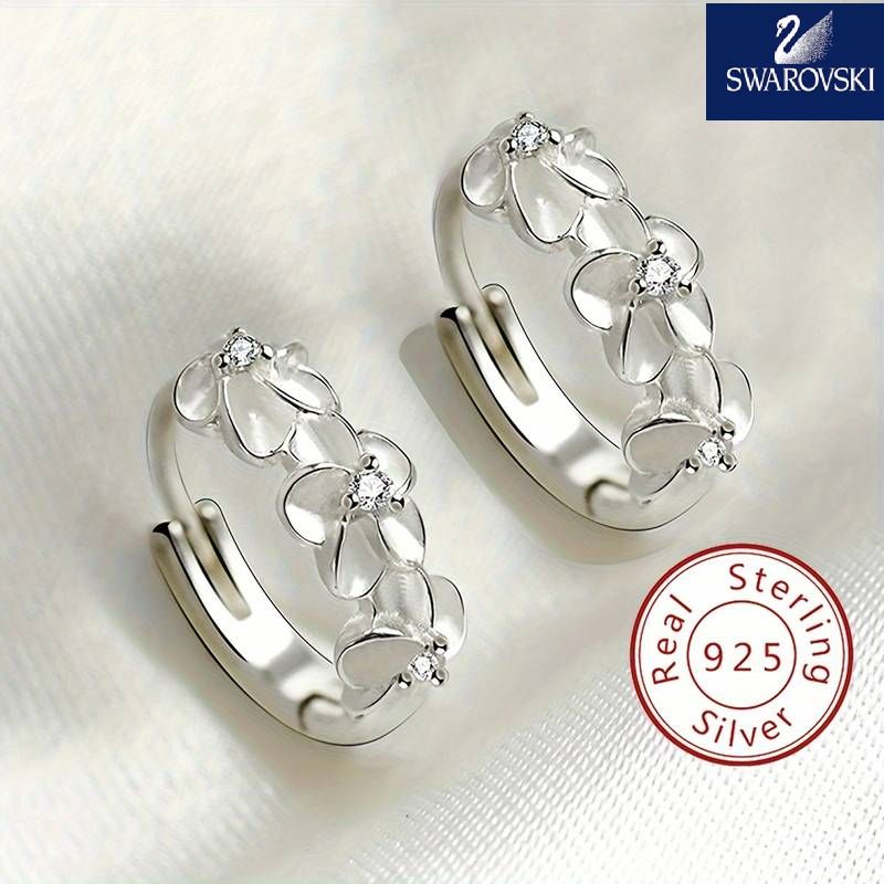 🌺 Elegantiški hipoalerginiai auskarai iš 925 sidabro su kamelijos forma✨😍