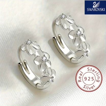 🌺 Elegantiški hipoalerginiai auskarai iš 925 sidabro su kamelijos forma✨😍