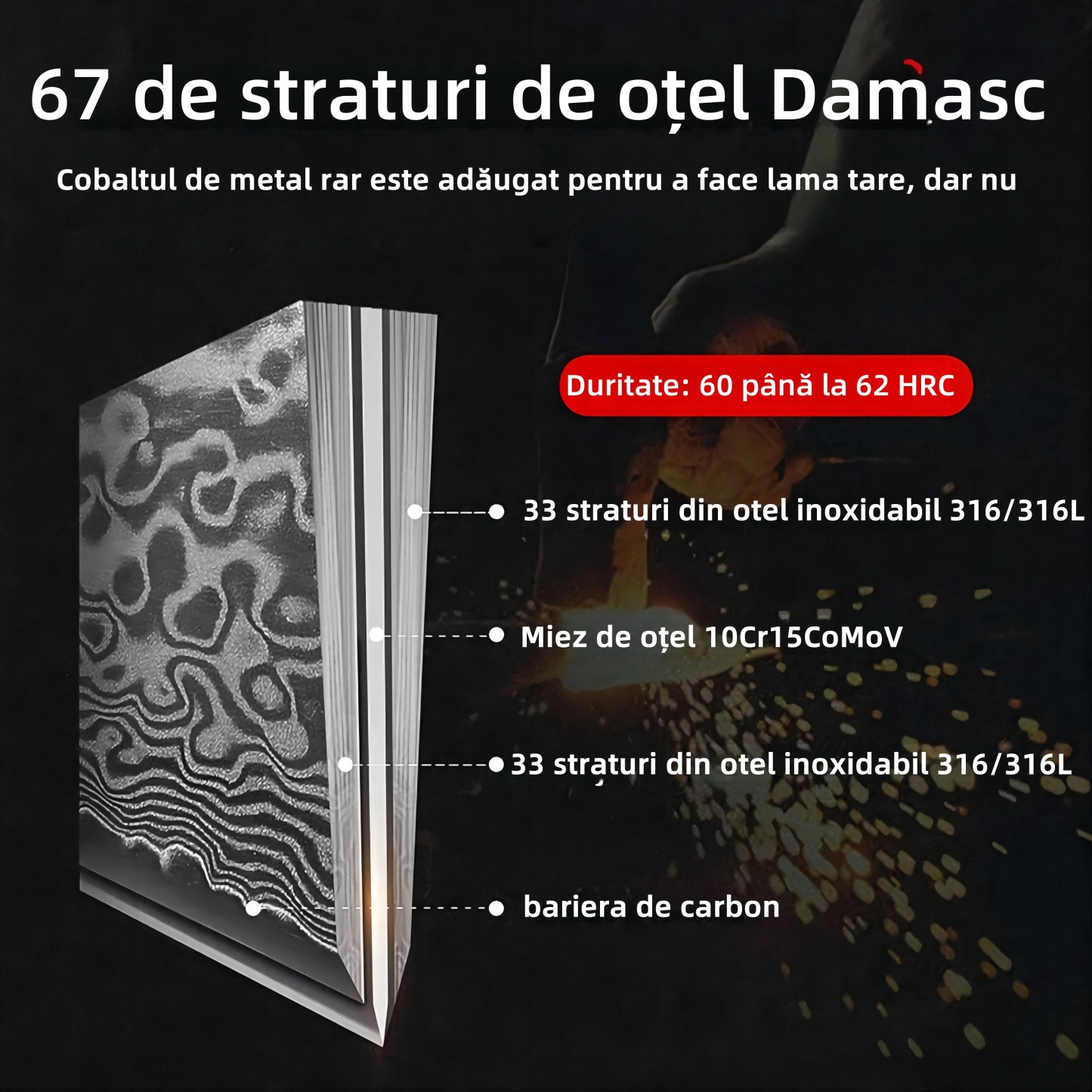 „🔪✨ Set de bucătar din oțel Damasc premium: cadoul perfect pentru pasionații cunoscuți ai bucătăriei și pasionații în aer liber! 🎁🍳"