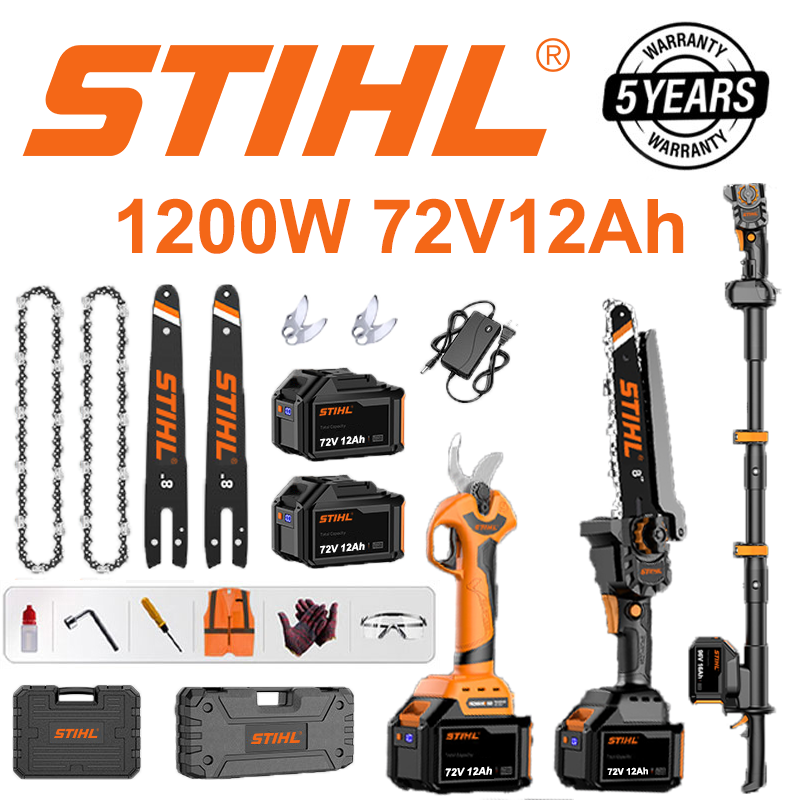 Bezkefová motorová píla STIHL 15000W 4 v 1 (s elektrickými záhradníckymi nožnicami a predĺžením)