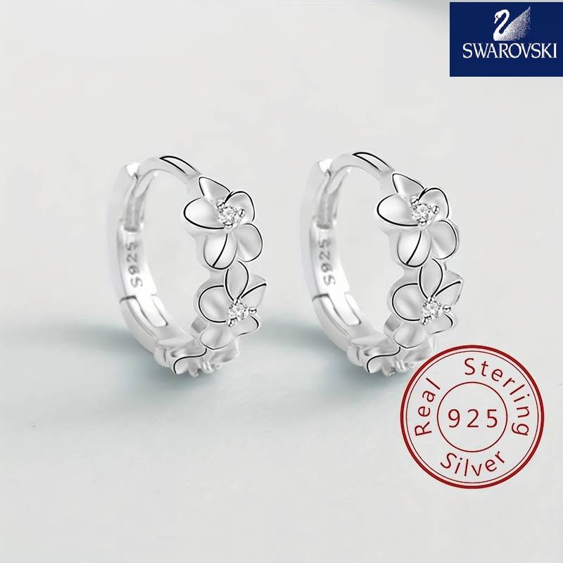 🌺 Elegantiški hipoalerginiai auskarai iš 925 sidabro su kamelijos forma✨😍