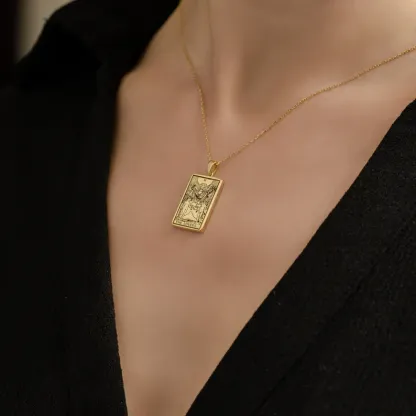 Collana di carte tarocchi astrologia a doppia faccia per coppia Gemelli - Ciondolo del segno zodiacale - Gioielli astrologici - Regalo di compleanno - Regalo per i propri cari (unisex)