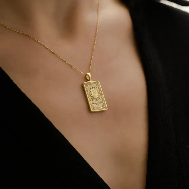 Collana di carte tarocchi astrologia a doppia faccia per coppia Gemelli - Ciondolo del segno zodiacale - Gioielli astrologici - Regalo di compleanno - Regalo per i propri cari (unisex)