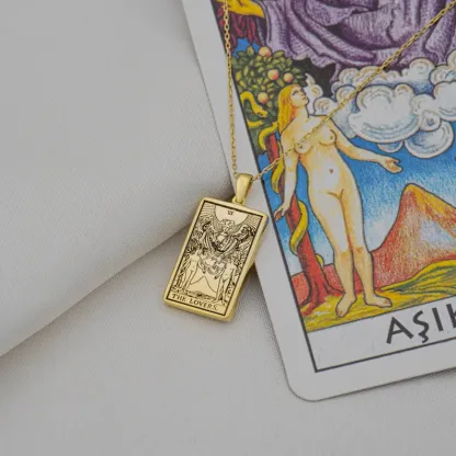 Collana di carte tarocchi astrologia a doppia faccia per coppia Gemelli - Ciondolo del segno zodiacale - Gioielli astrologici - Regalo di compleanno - Regalo per i propri cari (unisex)