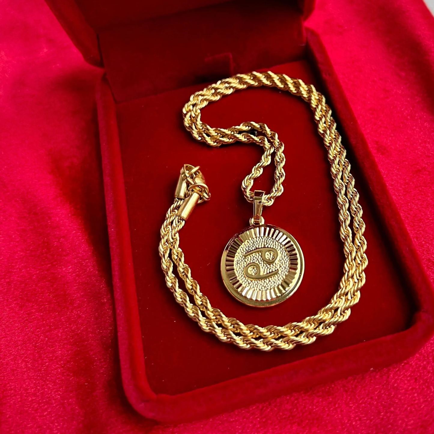 Pré-encomende colares dos doze signos do zodíaco em ouro e prata (unissex)