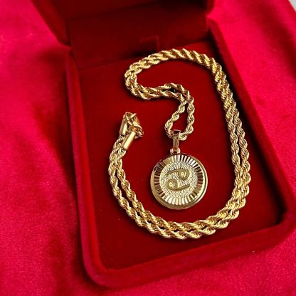 Pré-encomende colares dos doze signos do zodíaco em ouro e prata (unissex)