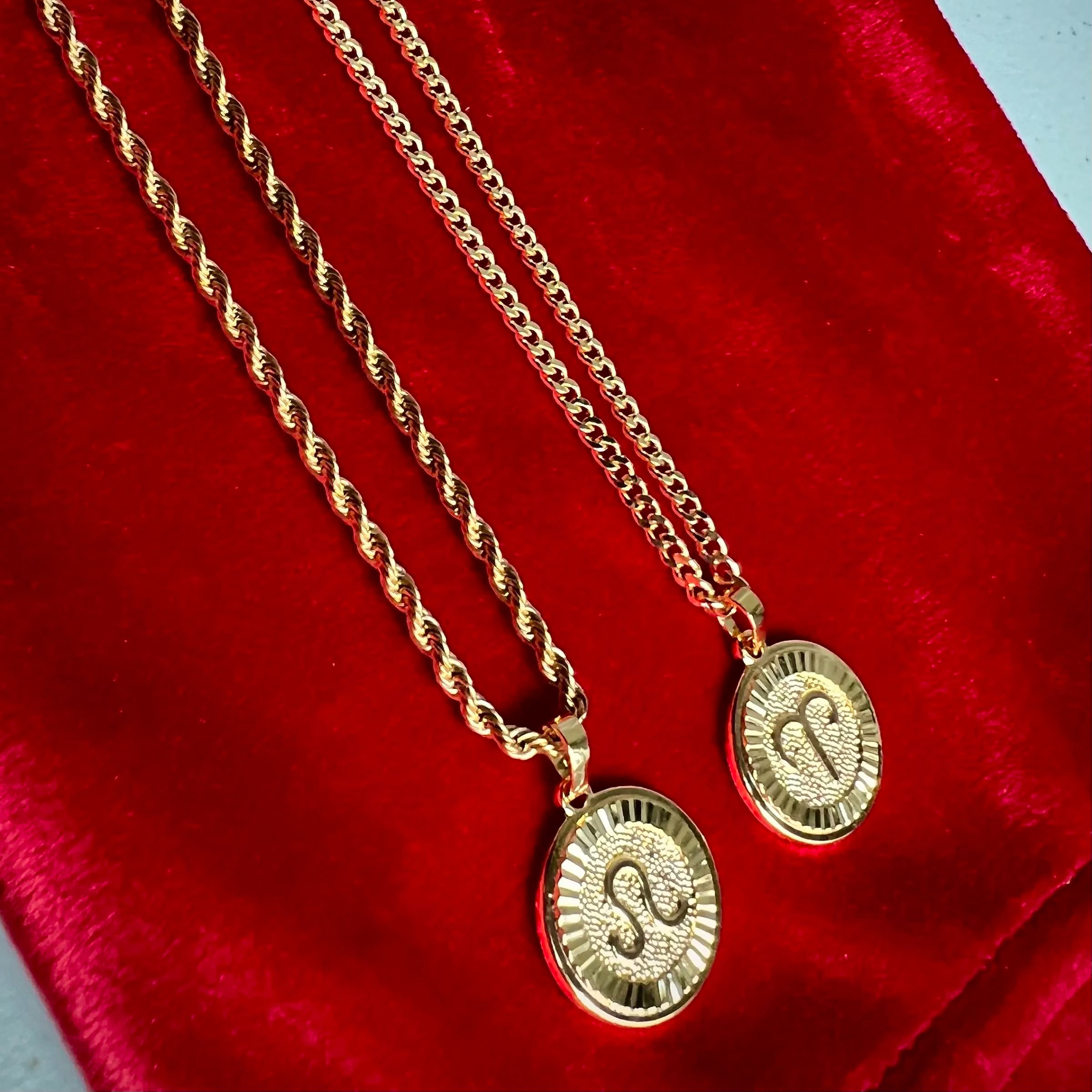 Pré-encomende colares dos doze signos do zodíaco em ouro e prata (unissex)