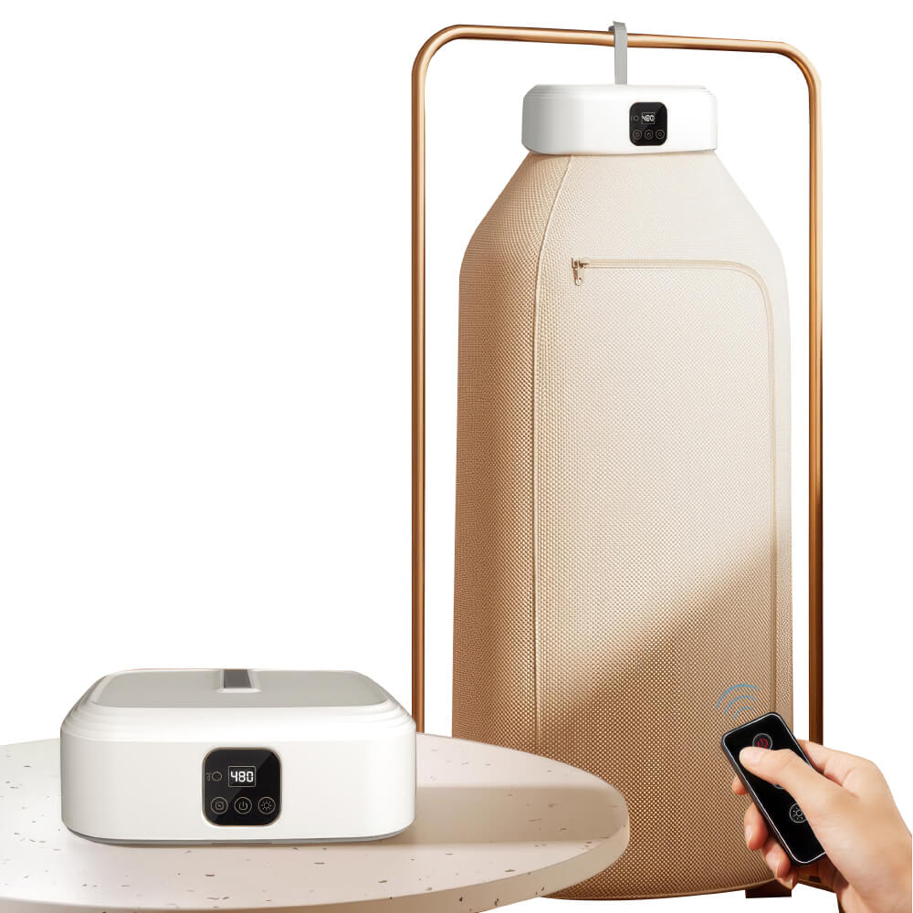 Portable Clothes Dryer Small Electric Foldable Dryer with Remote Control and Dryer Bag