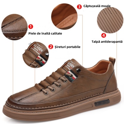 [Reducere limitată de 40%, șosete gratuite din bumbac de înaltă calitate] Pantofi ergonomici, eleganți, moi și confortabili din piele (suport pentru arcul plantar, mers mai ușor)