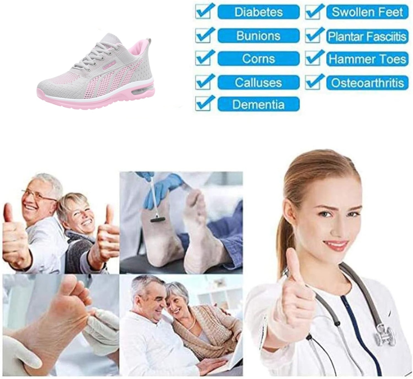 (🔥60% reducere pentru o perioadă limitată - nu o ratați) ⏰ Ergonomice - Pantofi sport pentru femei, moi și confortabili (suportul pentru arcul plantar facilitează mersul)