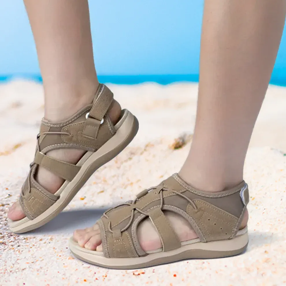 【🔥Reducere de 60% astăzi - nu o ratați】🔥Sandale sport plate, elastice, cu suport pentru arcul plantar2025✅ vă fac mersul mai confortabil