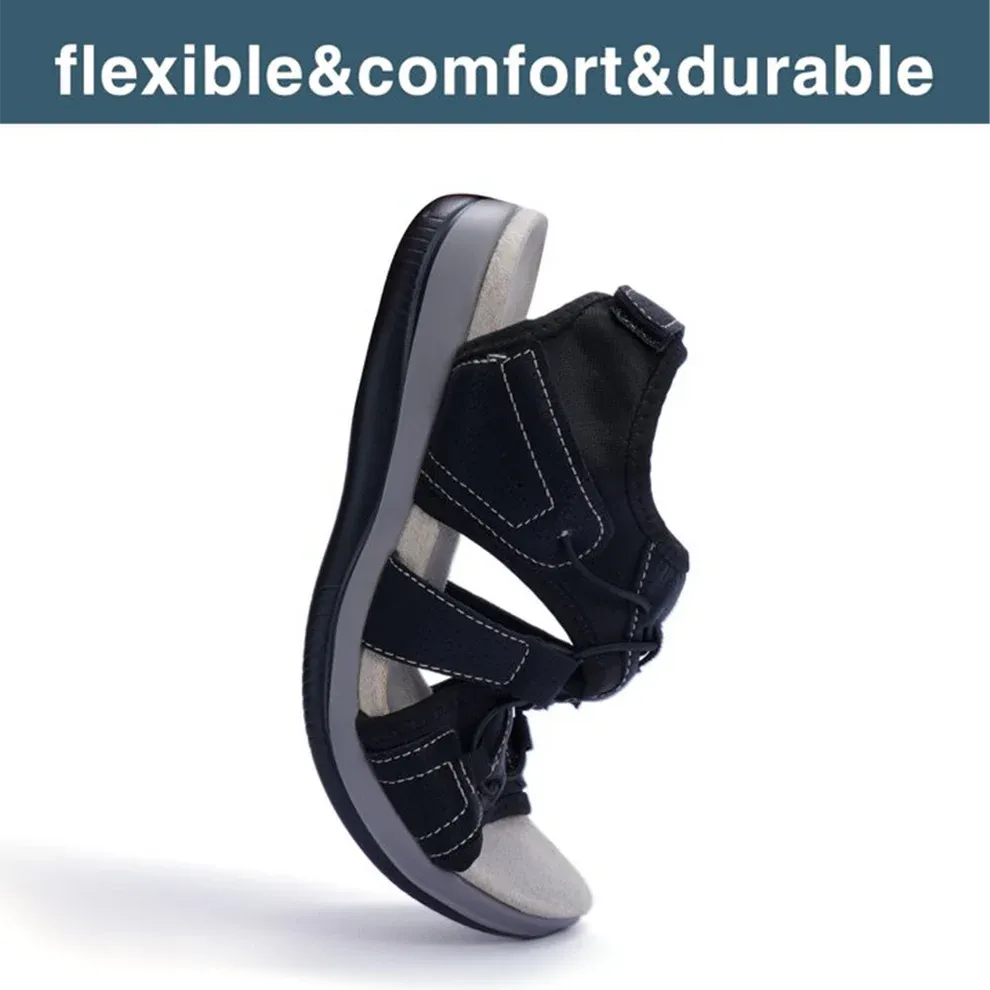 【🔥Reducere de 60% astăzi - nu o ratați】🔥Sandale sport plate, elastice, cu suport pentru arcul plantar2025✅ vă fac mersul mai confortabil