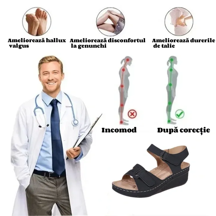 🔥60% reducere pentru o perioadă limitată - Sandale ortopedice de vară - Design ergonomic✅ Faceți-vă mersul mai confortabil