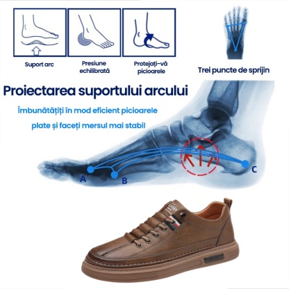[Reducere limitată de 40%, șosete gratuite din bumbac de înaltă calitate] Pantofi ergonomici, eleganți, moi și confortabili din piele (suport pentru arcul plantar, mers mai ușor)