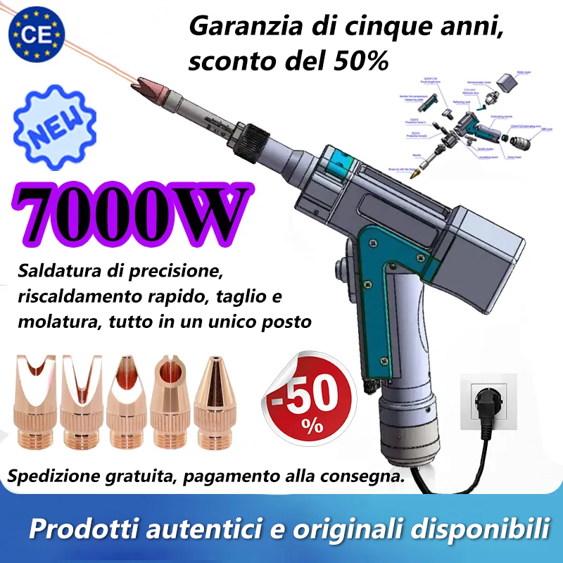 Saldatrice laser  (5 in 1) Ultimo modello 2025 Saldatura, pulizia, taglio, pulizia della saldatura, saldatura ad accumulo di energia
