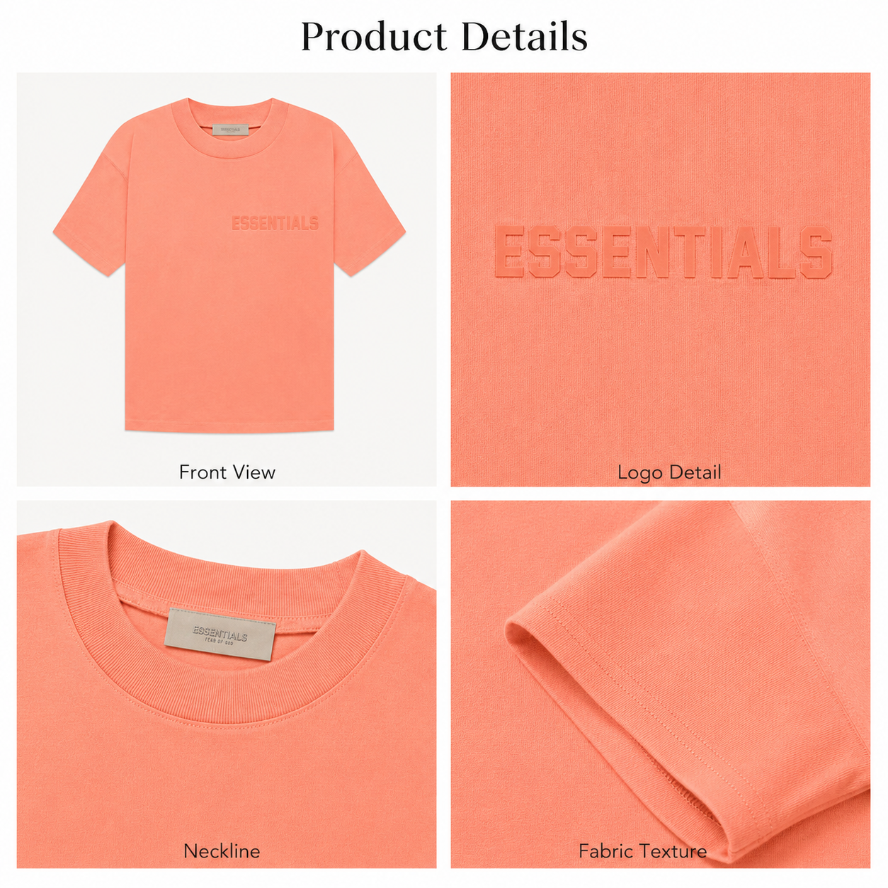 ESS Premium Essential Relaxed T-Shirt – Coral | Soft Cotton Streetwear Tee