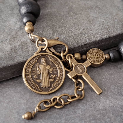 Ebony Beads St. Benedict the Blessed Protection Bracelet