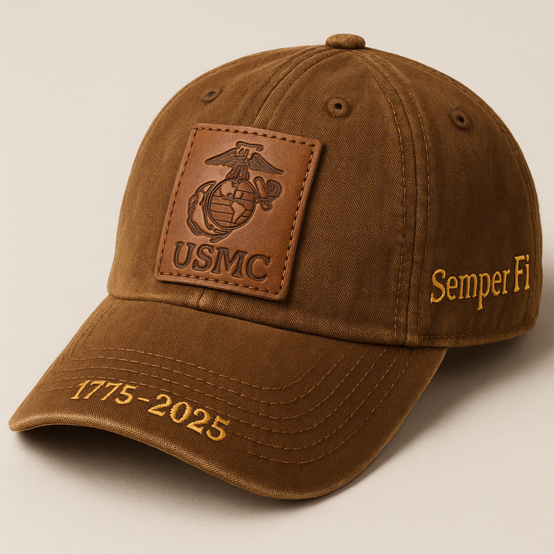 USMC Leather Patch Cap