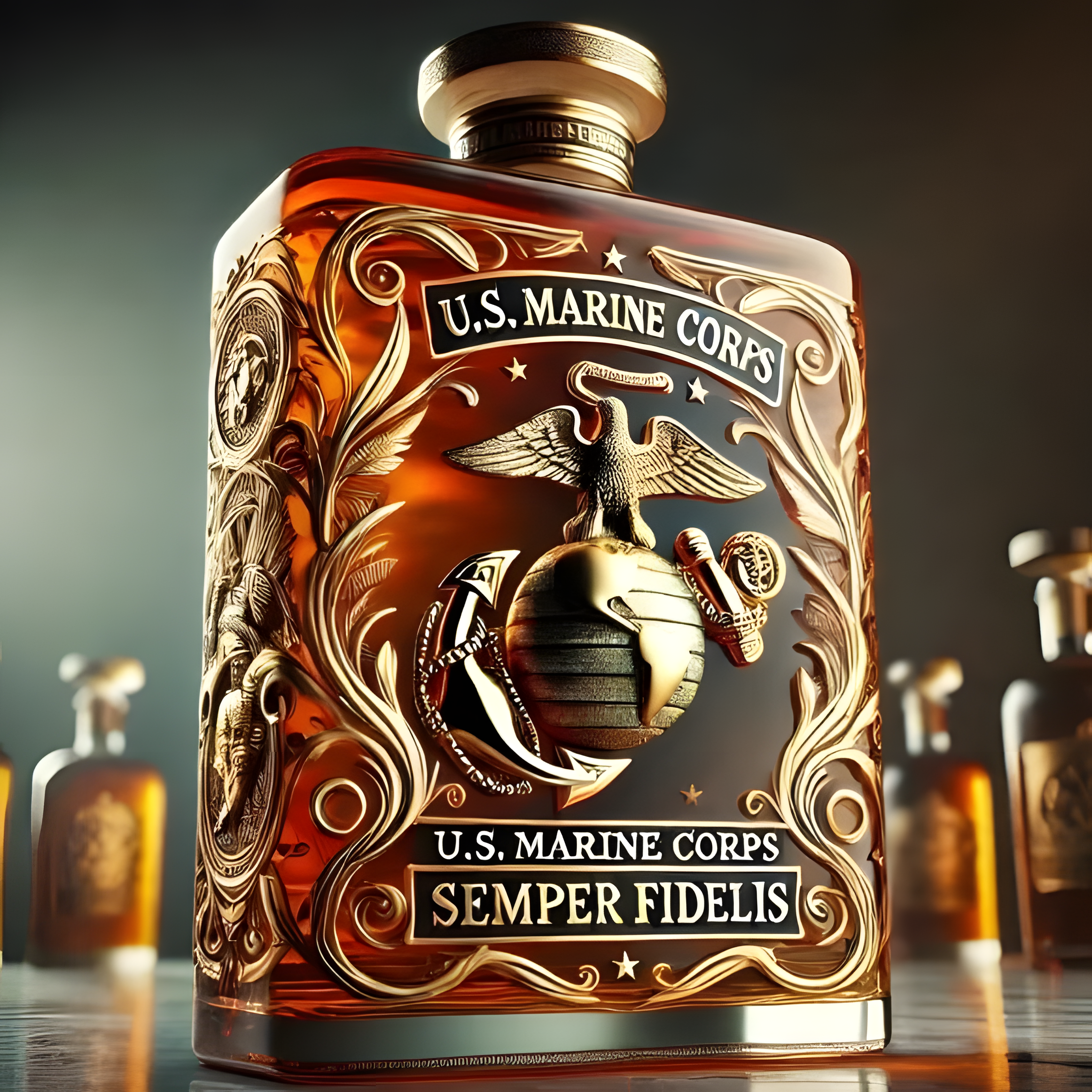 Limited Edition Veteran Tribute Whiskey Bottle