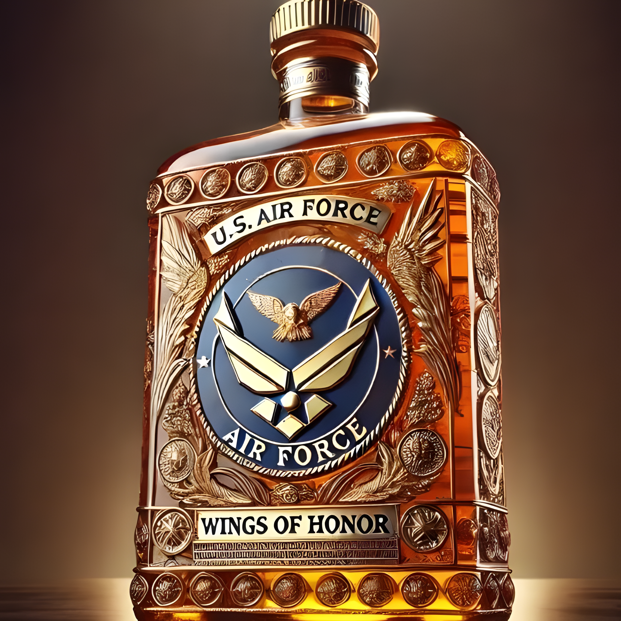 Limited Edition Veteran Tribute Whiskey Bottle
