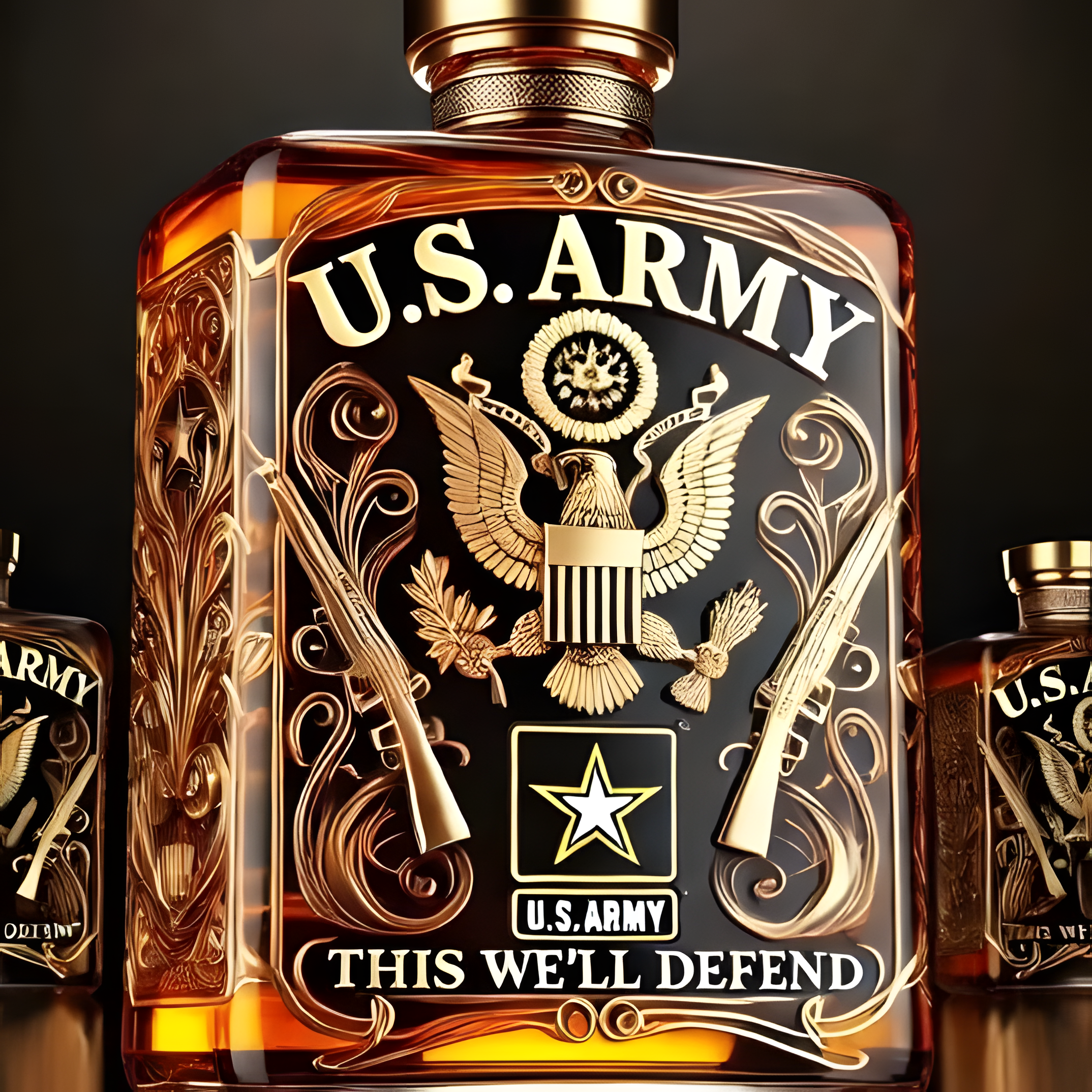 Limited Edition Veteran Tribute Whiskey Bottle