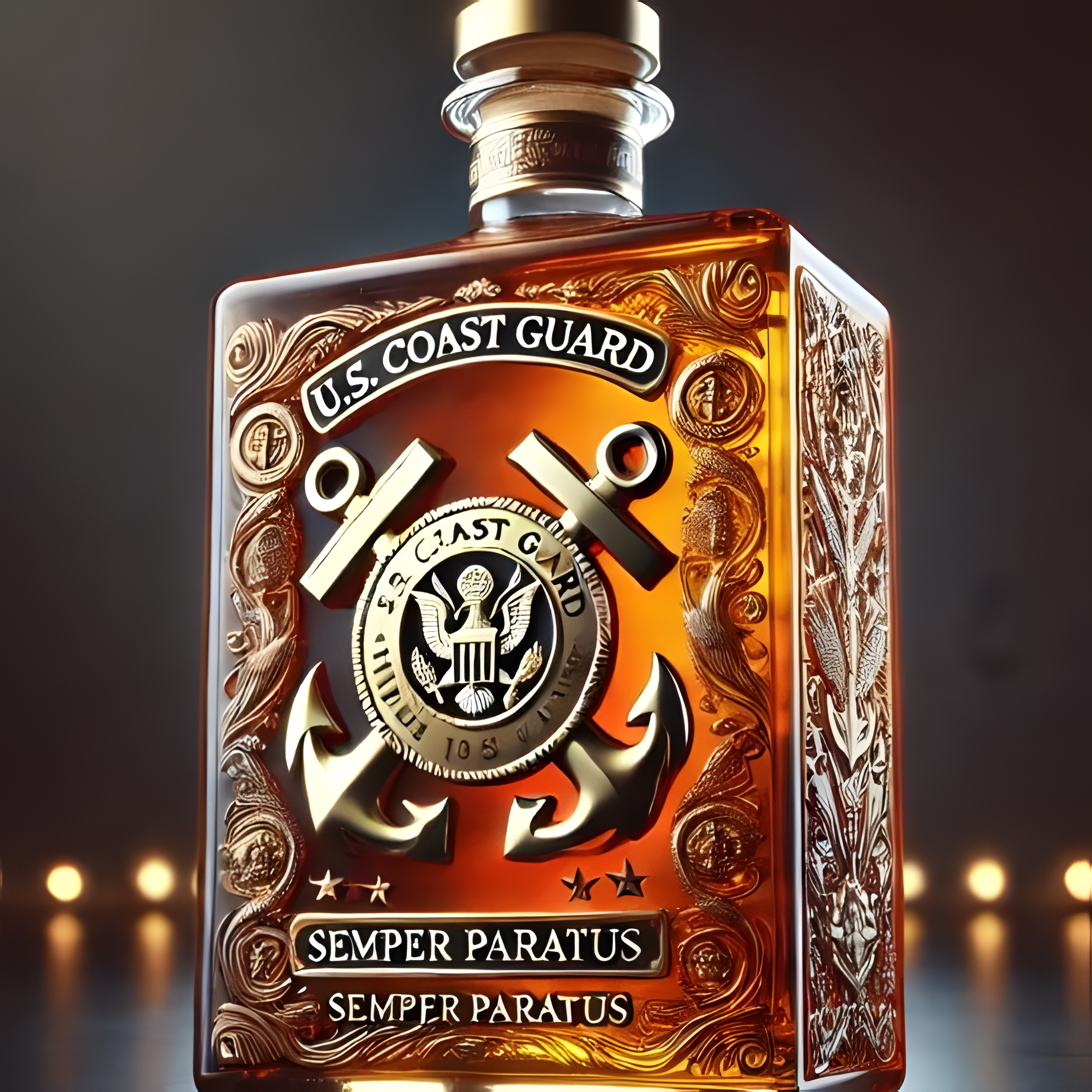 Limited Edition Veteran Tribute Whiskey Bottle
