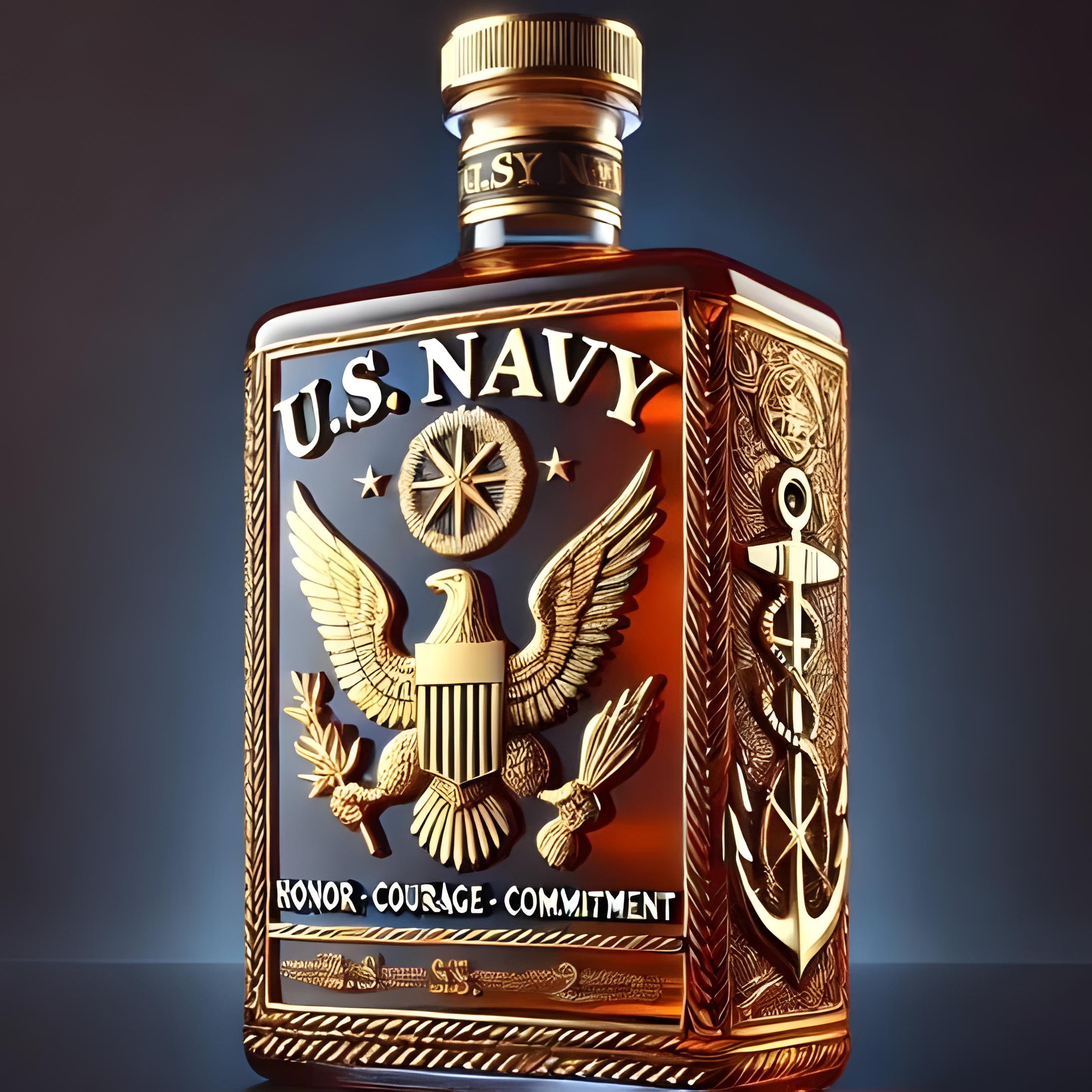 Limited Edition Veteran Tribute Whiskey Bottle