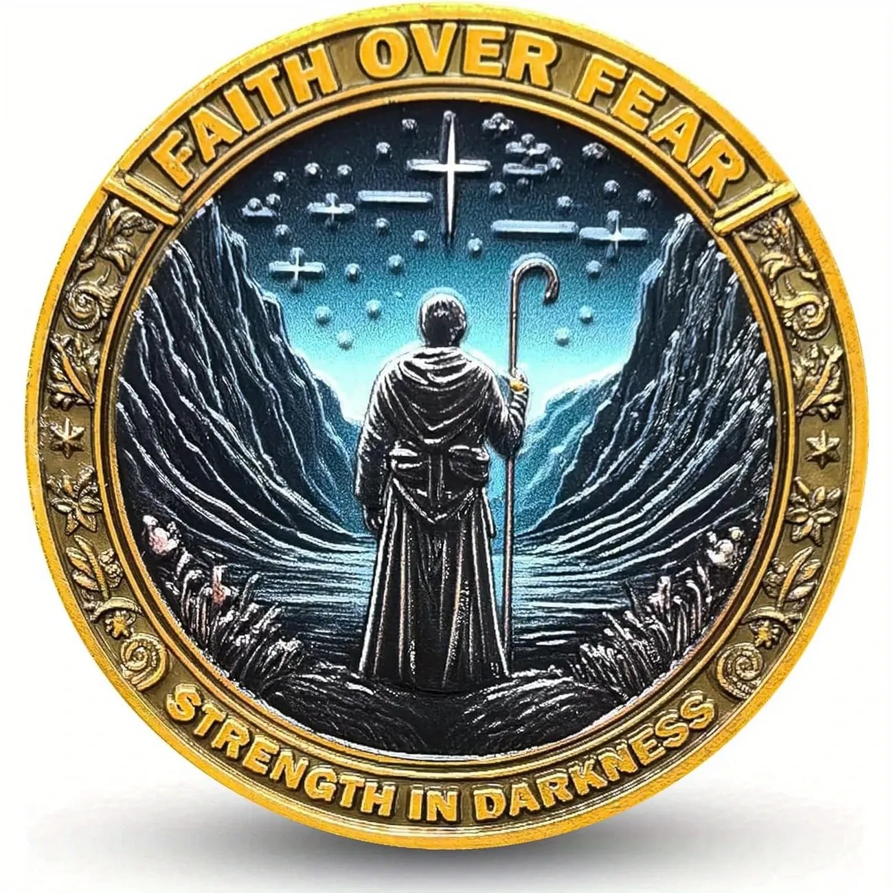 Faith Over Fear Christian Challenge Coin