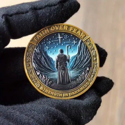 Faith Over Fear Christian Challenge Coin