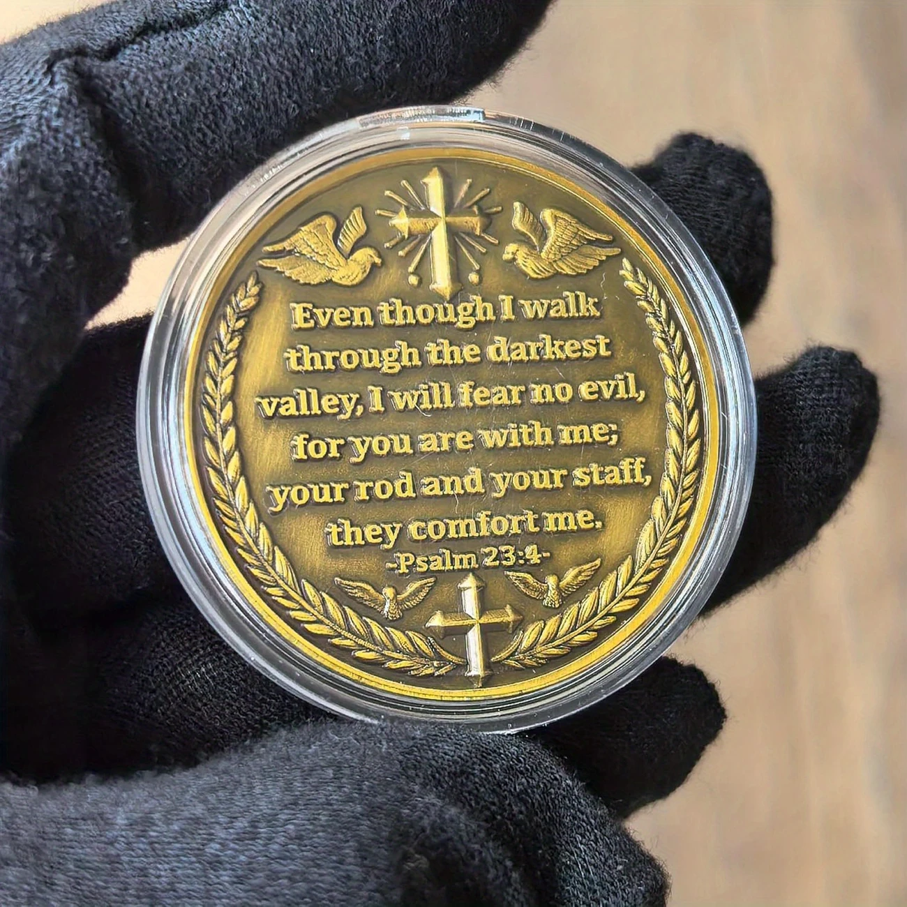 Faith Over Fear Christian Challenge Coin