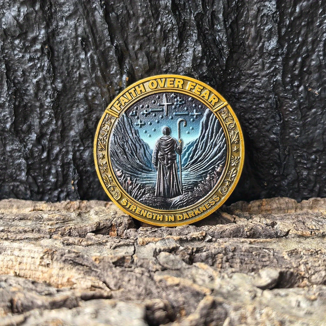 Faith Over Fear Christian Challenge Coin