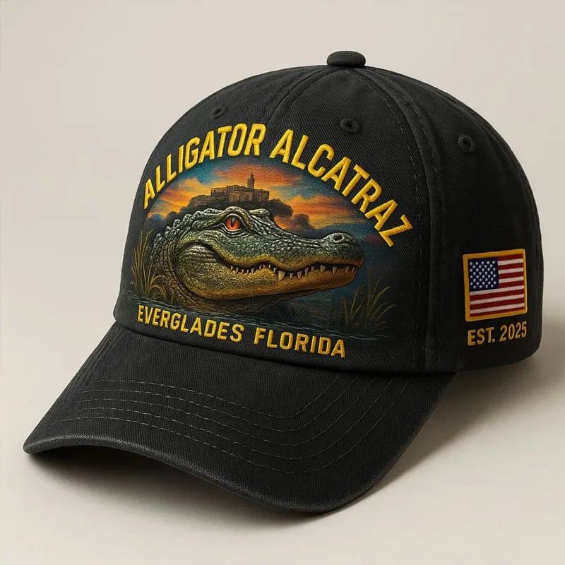 Alligator Alcatraz Prison Humor Hat