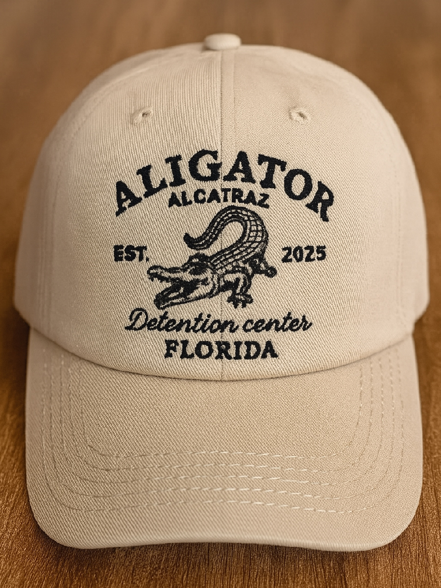 Alligator Alcatraz Fun Florida Everglades Art Casual Print Hat