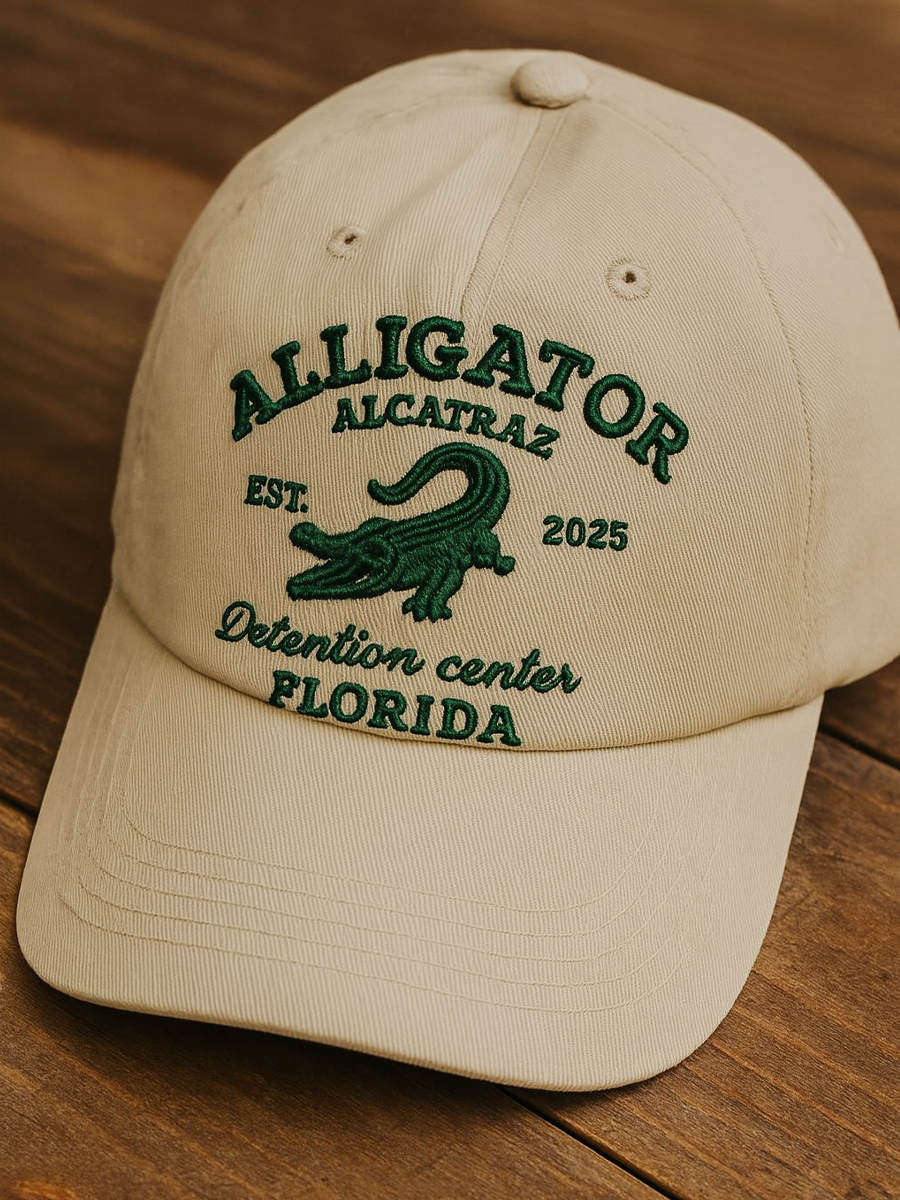 Alligator Alcatraz Fun Florida Everglades Art Casual Print Hat