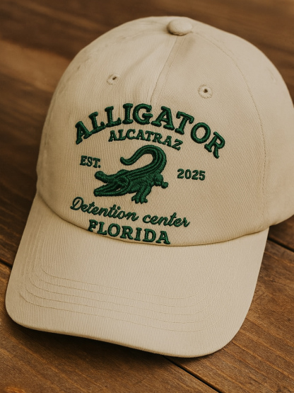 Alligator Alcatraz Fun Florida Everglades Art Casual Print Hat
