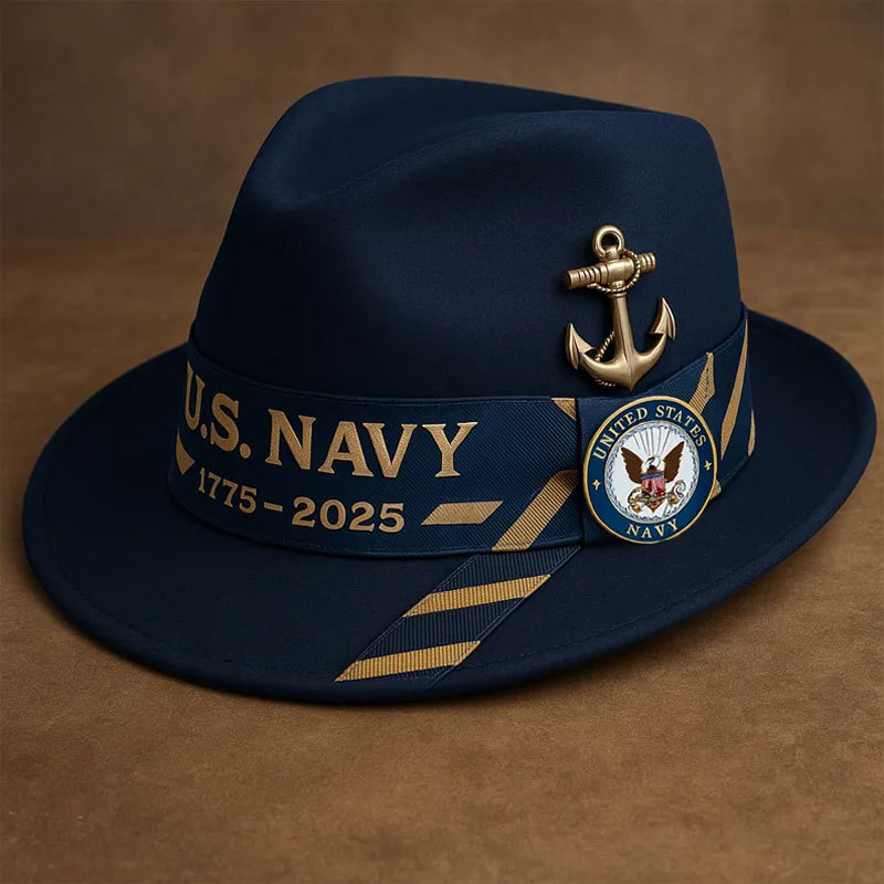 Navy 250th Anniversary Fedora Hat