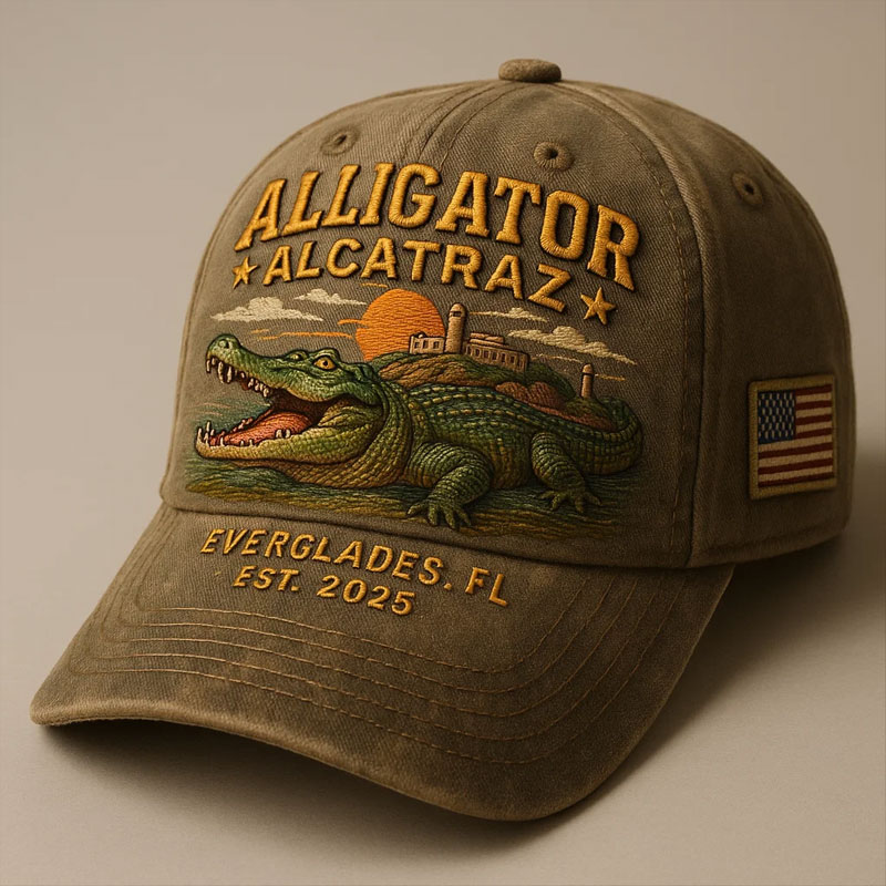 Alligator Alcatraz Humor Cap