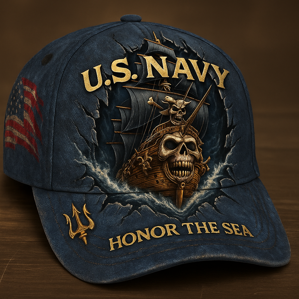 U.S. Navy Skull Ship Tribute Hat – 250 Years of Sea Power