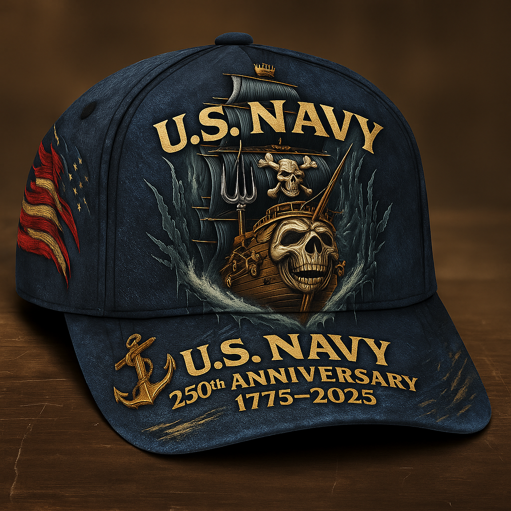 U.S. Navy Skull Ship Tribute Hat – 250 Years of Sea Power