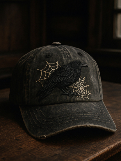 Crow Retro Art Casual Print Hat