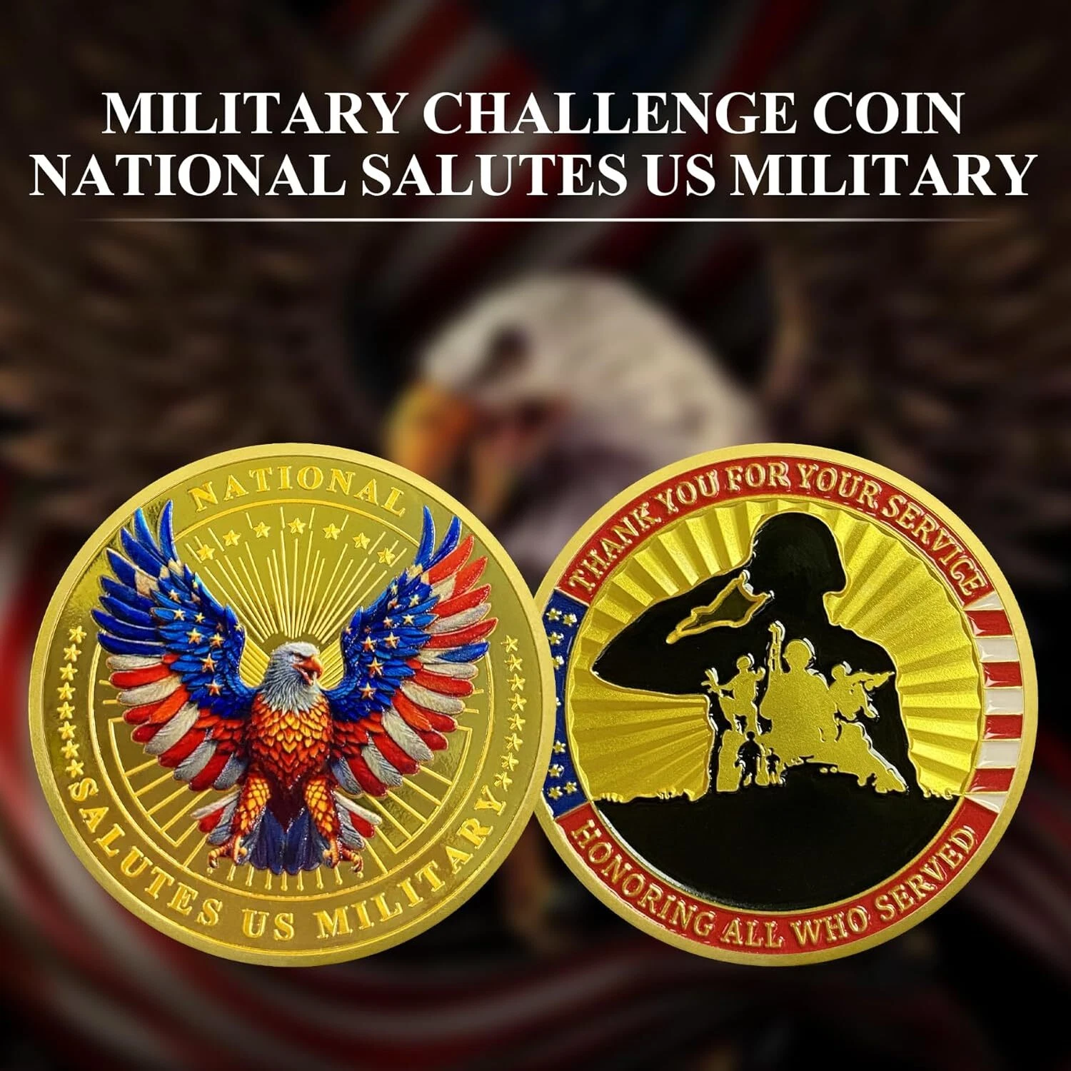 Military Challenge Coin --Thank You for Your Service Gifts for Veterans Soldier