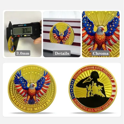 Military Challenge Coin --Thank You for Your Service Gifts for Veterans Soldier