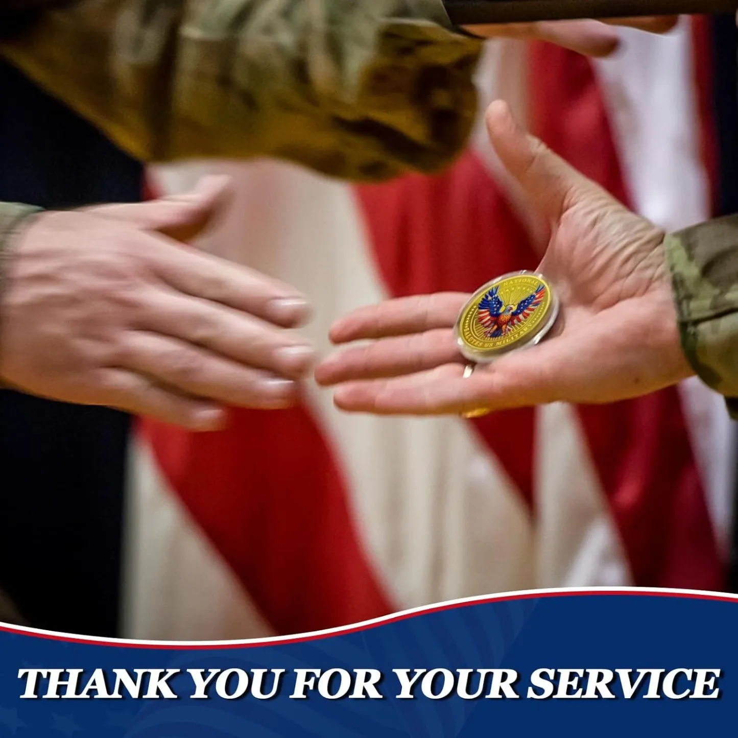 Military Challenge Coin --Thank You for Your Service Gifts for Veterans Soldier
