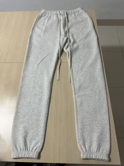 Men’s Light Grey Jogger Sweatpants – Comfort Fit Fleece Lounge Pants with Pockets