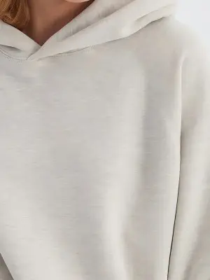 Men’s Light Grey Hoodie – Streetwear Casual Pullover Sweatshirt, Soft Long Sleeve Top