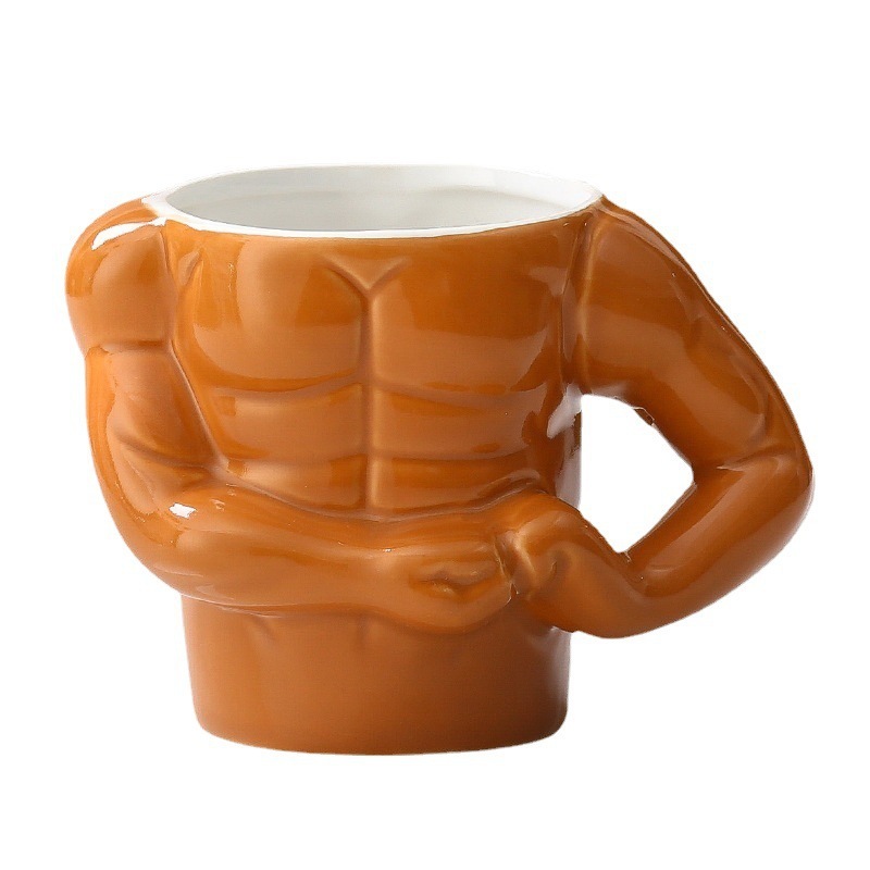 💪 Muscle Man Mug - Hilarious Novelty Coffee Cup for Gym Bros & Besties | Funny Gift for Men & Women (12oz Ceramic)